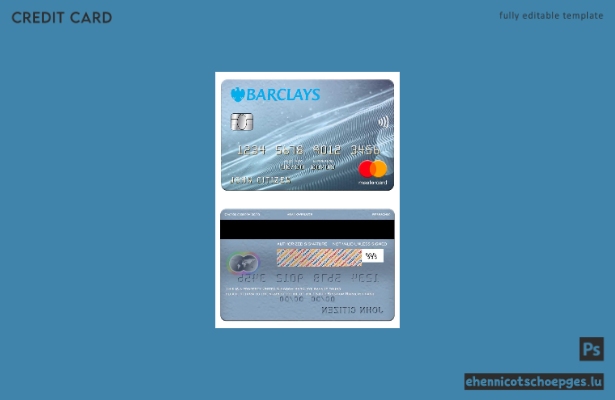 Beispielvorschau der Barclays Bank Mastercard (Vereinigtes Königreich)